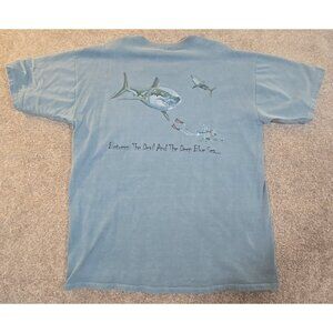 Sea Dog Tee Shirt Bonafide Scuba Diver Sharks Skeleton USA Made VTG Cotton Men L